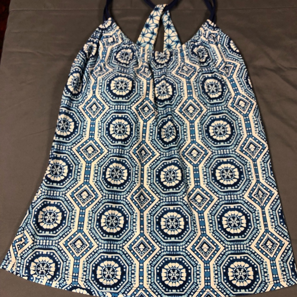 Next Blue and White Patterned TANKINI TOP